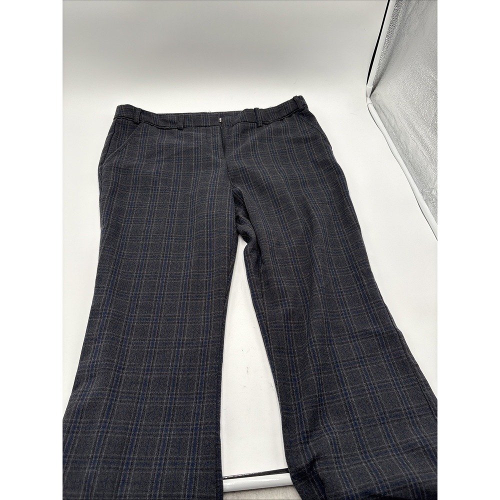 Worthington Low Rise Slim Fit Women's Slacks Checkered Size 10 Gray Dress Pants